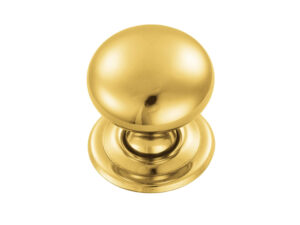 Fingertip Hollow Victorian Cupboard Knob, Polished Brass