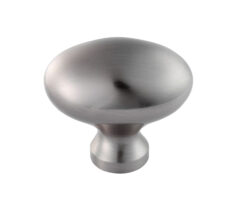 Fingertip Oval Pattern Cupboard Knob, Satin Nickel