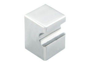 Fingertip Square Cupboard Knob, Polished Chrome