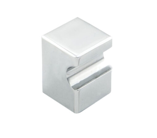 Fingertip Square Cupboard Knob, Polished Chrome