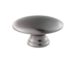 Fingertip Oval Cupboard Knob, Satin Nickel