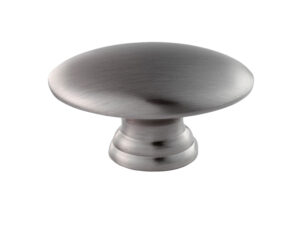 Fingertip Oval Cupboard Knob, Satin Nickel