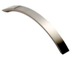 Fingertip Curved Convex Grip Cabinet Pull Handle (128mm C/C), Satin Nickel