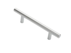 Fingertip Steel T Bar Cabinet Handle (Multiple Sizes), Polished Chrome