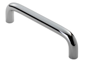 Fingertip D Pattern Cabinet Pull Handles (96Mm, 128Mm, 160Mm Or 192Mm C/C), Polished Chrome