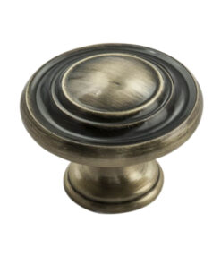 Fingertip Traditional Pattern Cupboard Knob, Antique Burnished Brass