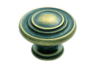 Fingertip Traditional Pattern Cupboard Knob, Antique Brass