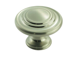 Fingertip Traditional Pattern Cupboard Knob, Satin Nickel