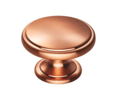 Fingertip Oxford Cupboard Knob, Satin Copper