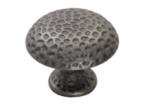 Fingertip Hammered Finish Cupboard Knob, Antique Steel