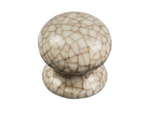 Fingertip Porcelain Cupboard Knob, Ivory Crackle