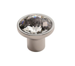 Fingertip Round Crystal Cupboard Knob (34Mm Diameter), Polished Chrome