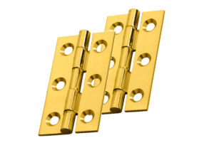 Fingertip Cabinet Hinges (50Mm X 28Mm Or 64Mm X 35Mm), Polished Brass (Sold In Pairs)