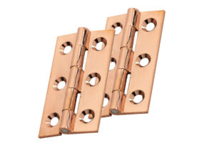 Fingertip Cabinet Hinges (50Mm X 28Mm Or 64Mm X 35Mm), Polished Copper (Sold In Pairs)