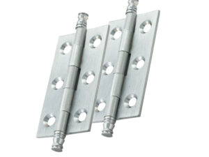 Fingertip Cabinet Hinges With Finial (64Mm X 35Mm), Satin Chrome (Sold In Pairs)