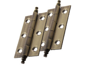 Fingertip Cabinet Hinges With Finial (64Mm X 35Mm), Antique Brass (Sold In Pairs)