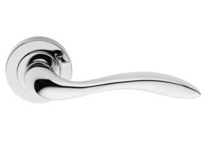 Manital Giava Door Handles On Round Rose, Polished Chrome (Sold In Pairs)