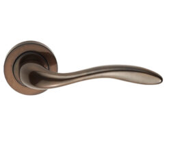 Manital Giava Door Handles On Round Rose, Dark Bronze (Sold In Pairs)