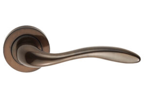 Manital Giava Door Handles On Round Rose, Dark Bronze (Sold In Pairs)