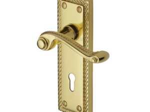 Heritage Brass Georgian Polished Brass Door Handles (Sold In Pairs)