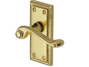 Heritage Brass Georgian Short Polished Brass Door Handles(Sold In Pairs)