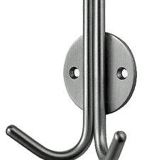 Eurospec Double Coat Hook, Polished Or Satin Stainless Steel