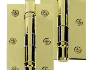 3 Inch Solid Brass Ball Bearing Hinges, Polished Brass (Sold In Pairs)