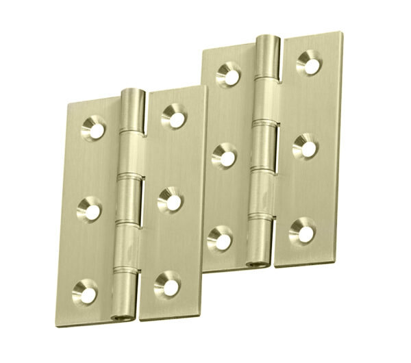 3 Or 4 Inch Double Washered Hinges, Satin Brass (Sold In Pairs)