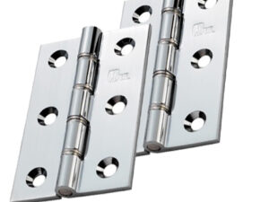 3 Inch Double Washered Hinges, Polished Chrome (Sold In Pairs)