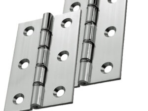 3 Inch Double Washered Hinges, Polished Chrome (Sold In Pairs)