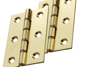 3 Inch Double Washered Hinges, Polished Brass (Sold In Pairs)