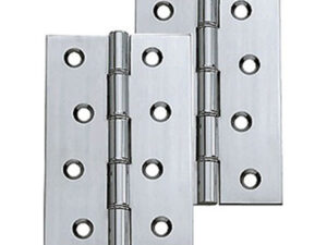 4 Inch Double Washered Hinges, Polished Chrome (Sold In Pairs)