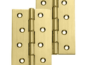 4 Inch Double Washered Hinges, Polished Brass (Sold In Pairs)