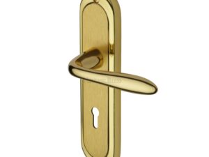 Heritage Brass Henley Mayfair Finish, Polished Brass & Satin Brass Door Handles (Sold In Pairs)