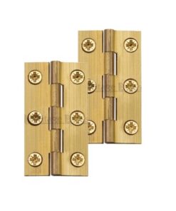 Heritage Brass Extruded Brass Cabinet Hinges (Various Sizes), Natural Brass (Sold In Pairs)