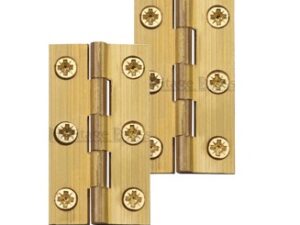 Heritage Brass Extruded Brass Cabinet Hinges (Various Sizes), Natural Brass (Sold In Pairs)