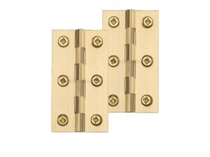 Heritage Brass Extruded Brass Cabinet Hinges (2.5 Inch Or 3 Inch), Satin Brass (Sold In Pairs)