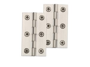 Heritage Brass Extruded Brass Cabinet Hinges (2.5 Inch Or 3 Inch), Satin Nickel (Sold In Pairs)