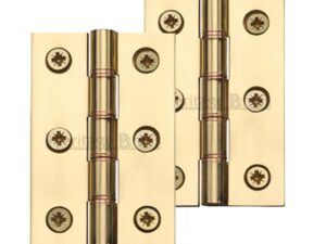 Heritage Brass 3 Inch Heavier Duty Double Phosphor Washered Butt Hinges, Polished Brass(Sold In Pairs)