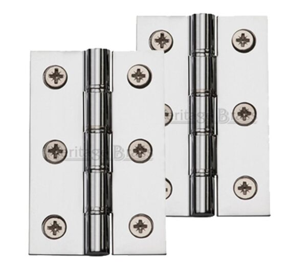 Heritage Brass 3 Inch Heavier Duty Double Phosphor Washered Butt Hinges, Polished Chrome (Sold In Pairs)