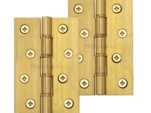 Heritage Brass 4" X 2 5/8" Heavier Duty Double Phosphor Washered Butt Hinges, Natural Brass (Sold In Pairs)