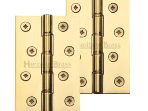 Heritage Brass 4" X 2 5/8" Heavier Duty Double Phosphor Washered Butt Hinges, Polished Brass - (Sold In Pairs)