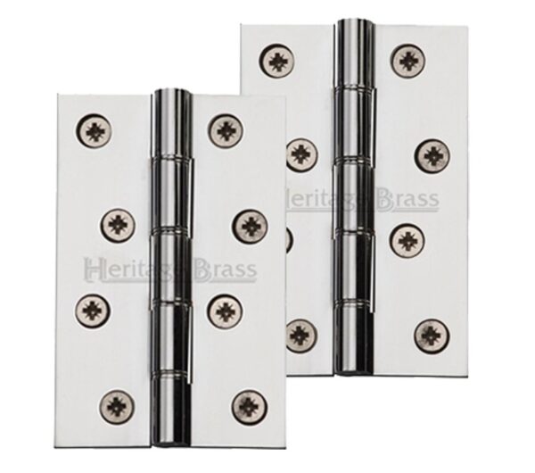 Heritage Brass 4" X 2 5/8" Heavier Duty Double Phosphor Washered Butt Hinges, Polished Chrome - (Sold In Pairs)