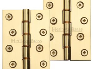 Heritage Brass 4 Inch Heavier Duty Double Phosphor Washered Butt Hinges, Polished Brass - (Sold In Pairs)