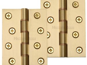 Heritage Brass 4 Inch Heavier Duty Double Phosphor Washered Butt Hinges, Satin Brass - (Sold In Pairs)