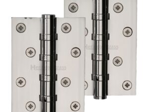 Heritage Brass 4" X 3" Ball Bearing (Steel Pin) Hinges, Polished Nickel - (Sold In Pairs)