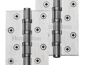 Heritage Brass 4" X 3" Ball Bearing (Steel Pin) Hinges, Satin Chrome - (Sold In Pairs)