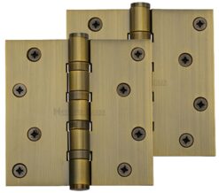 Heritage Brass 4" X 4" Ball Bearing (Steel Pin) Hinges, Antique Brass - (Sold In Pairs)