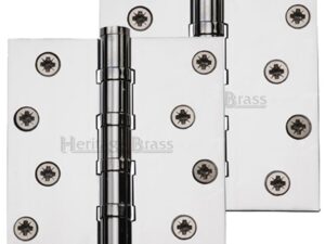 Heritage Brass 4" X 4" Ball Bearing (Steel Pin) Hinges, Polished Chrome - (Sold In Pairs)