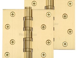 Heritage Brass 4" X 4" Ball Bearing (Steel Pin) Hinges, Satin Brass - (Sold In Pairs)